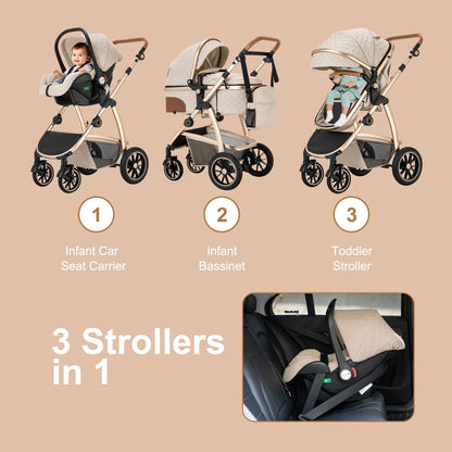 3 in 1 Kinderwagen mit Moskitonetz