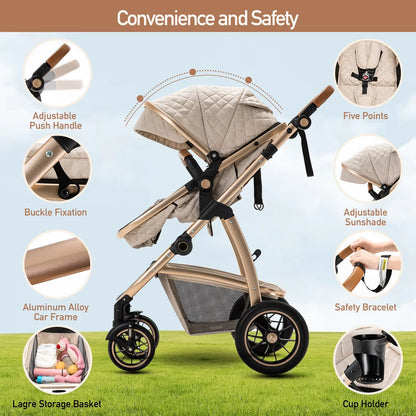 3 in 1 Kinderwagen mit Moskitonetz