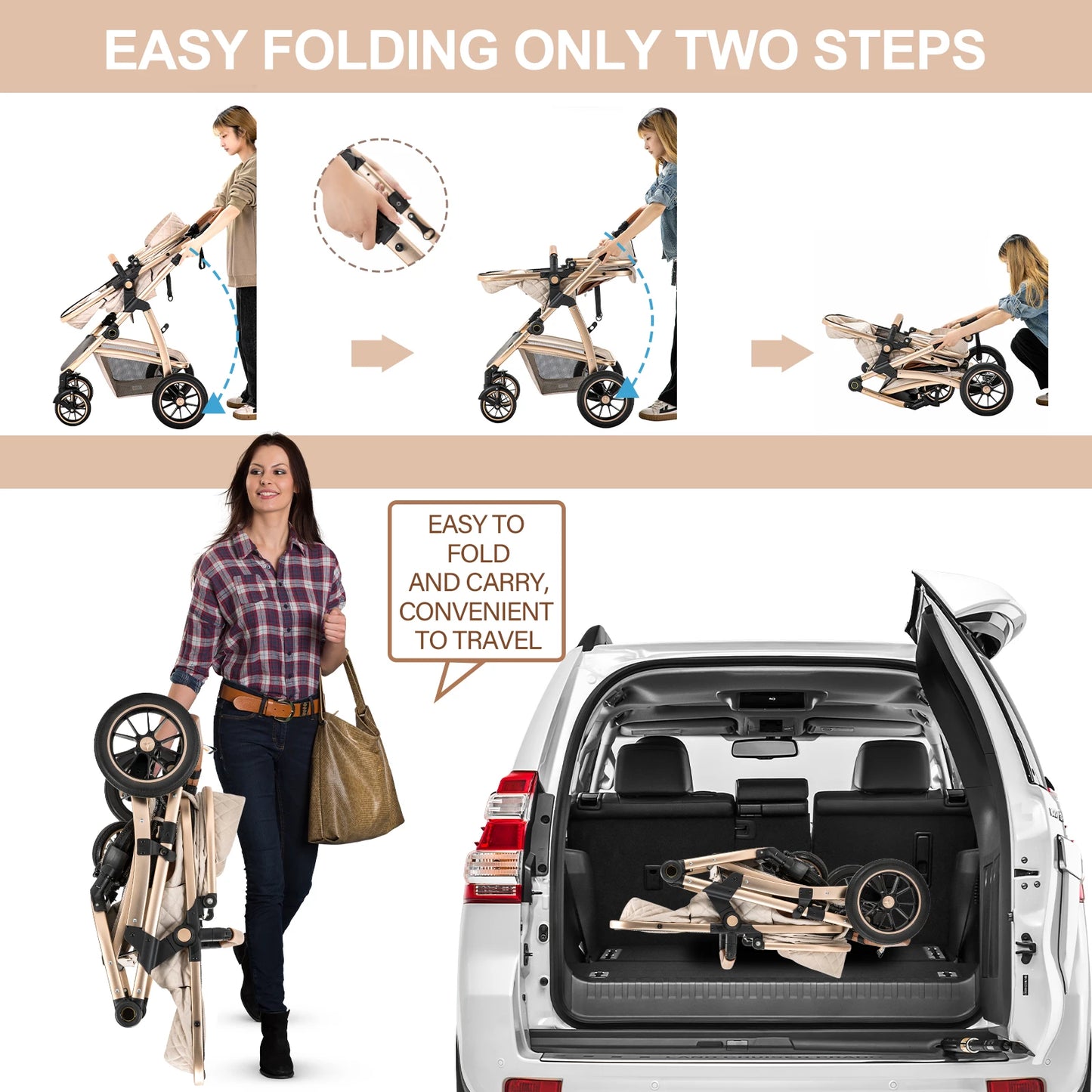 3 in 1 Kinderwagen mit Moskitonetz