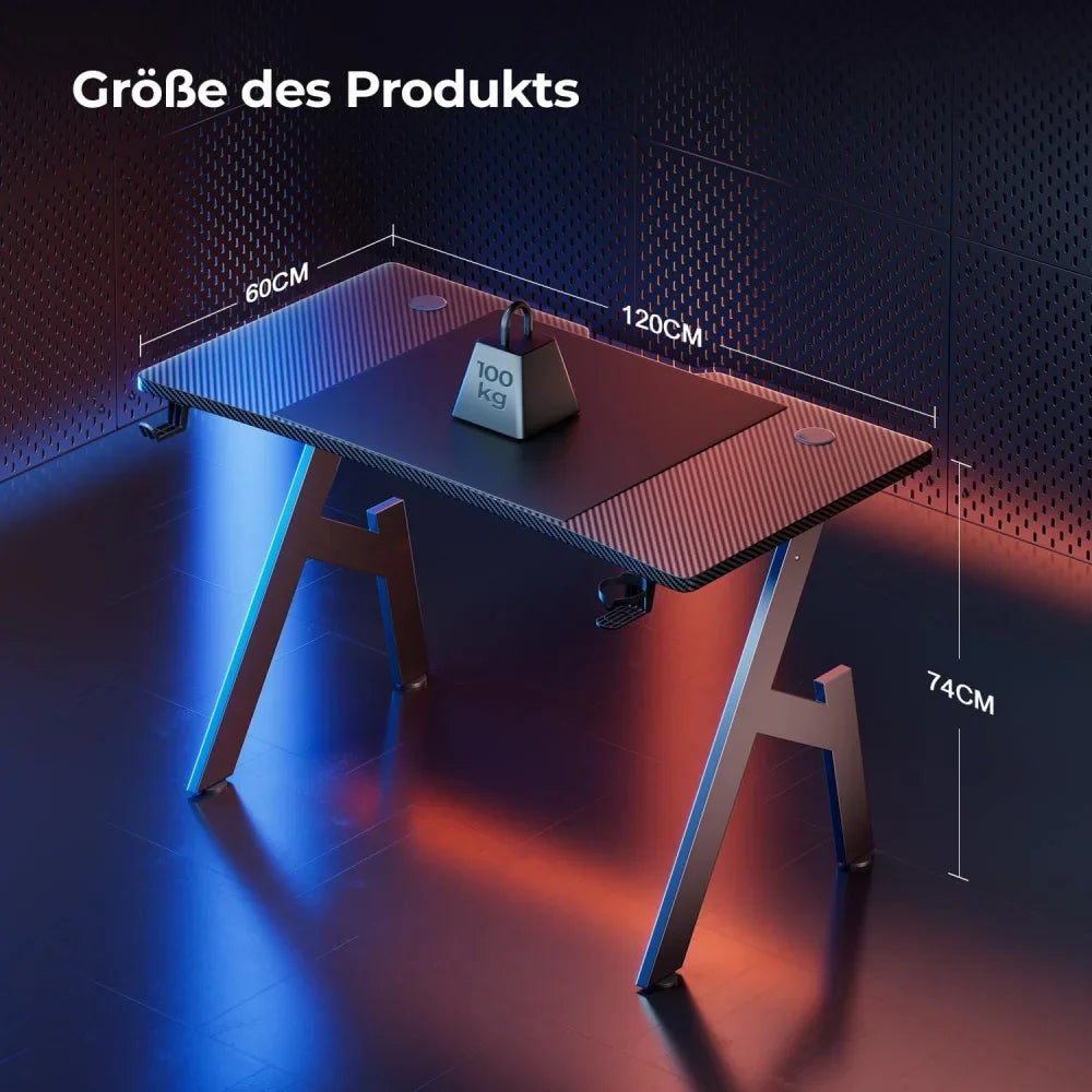 Gaming-Schreibtisch mit Carbon