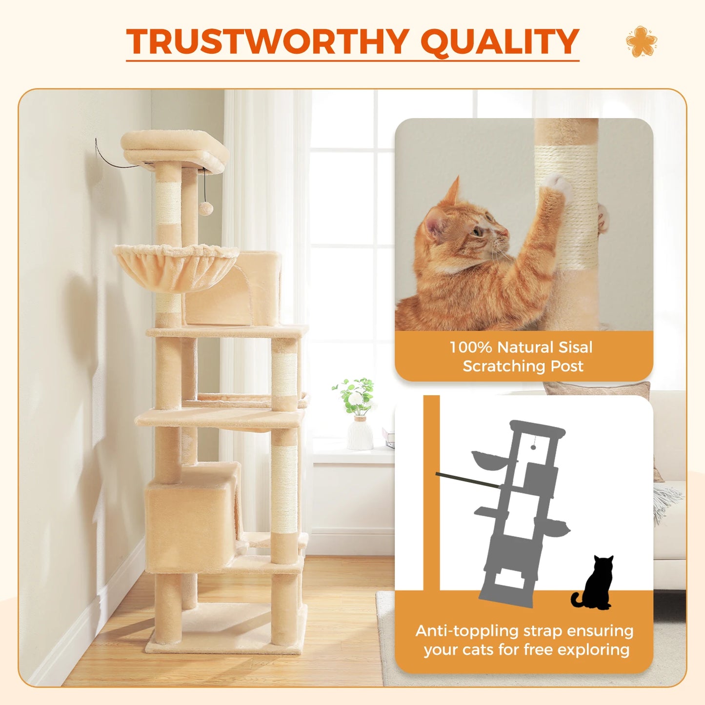 Kratzbaum mit Metallhängematte