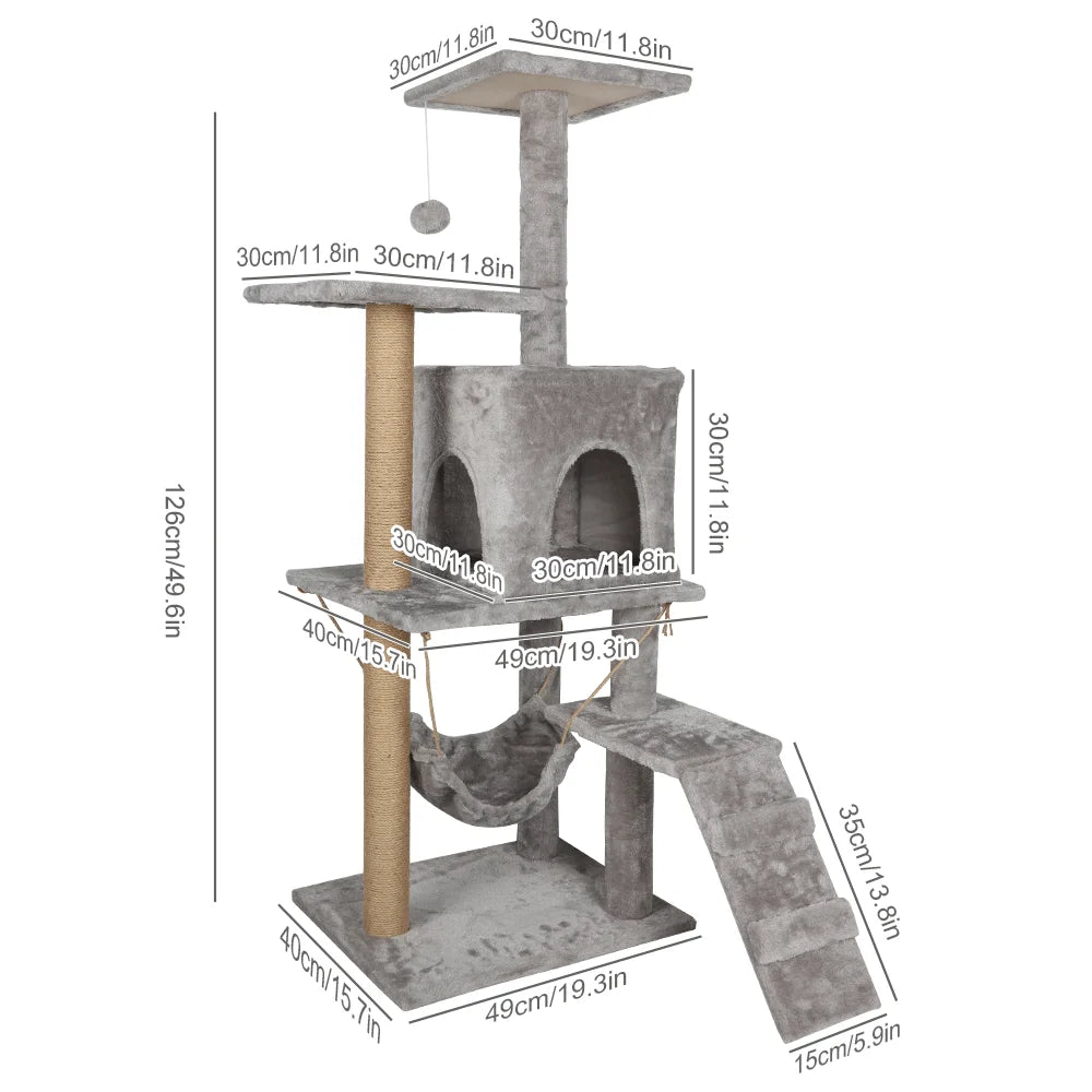 Katzenklettergerüst mit großer Aussichtsplattform