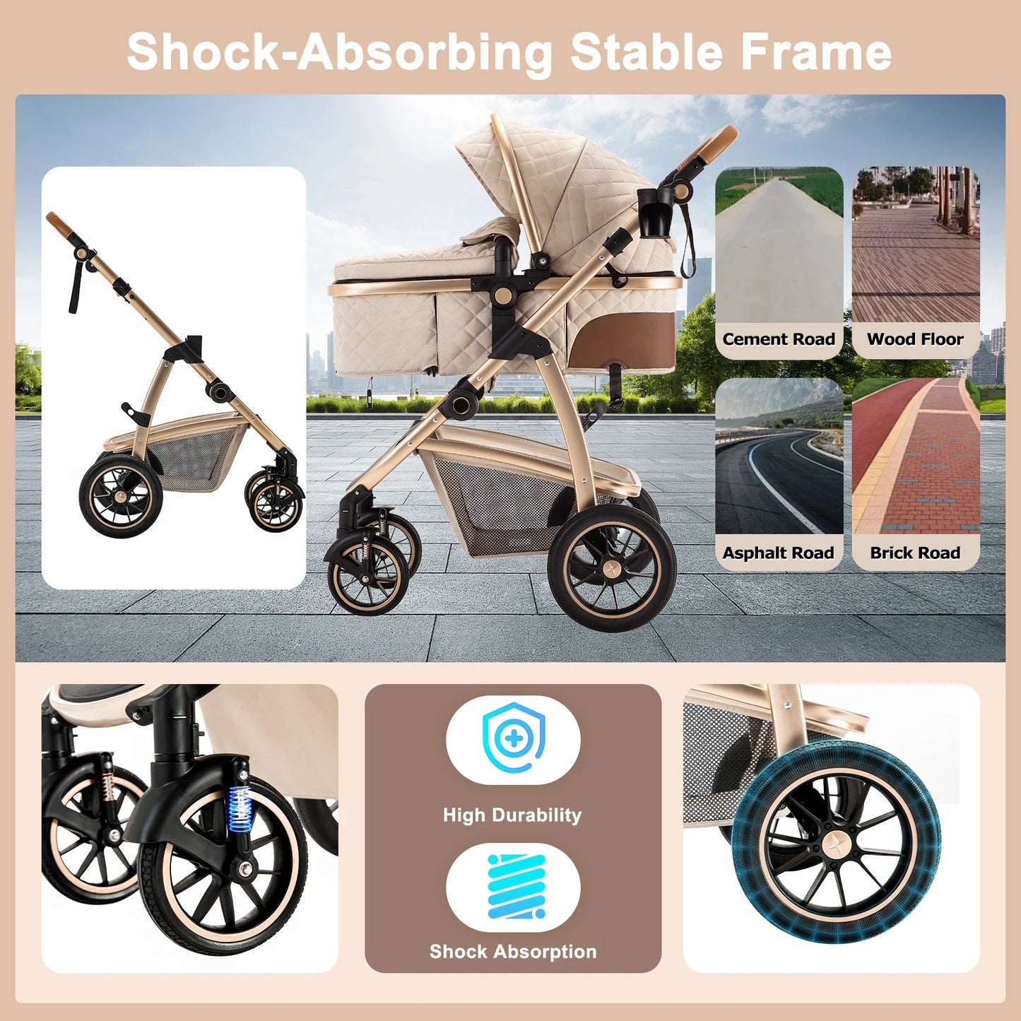 3 in 1 Kinderwagen mit Moskitonetz