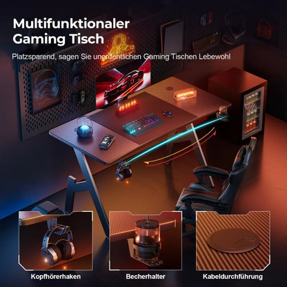 Gaming-Schreibtisch mit Carbon